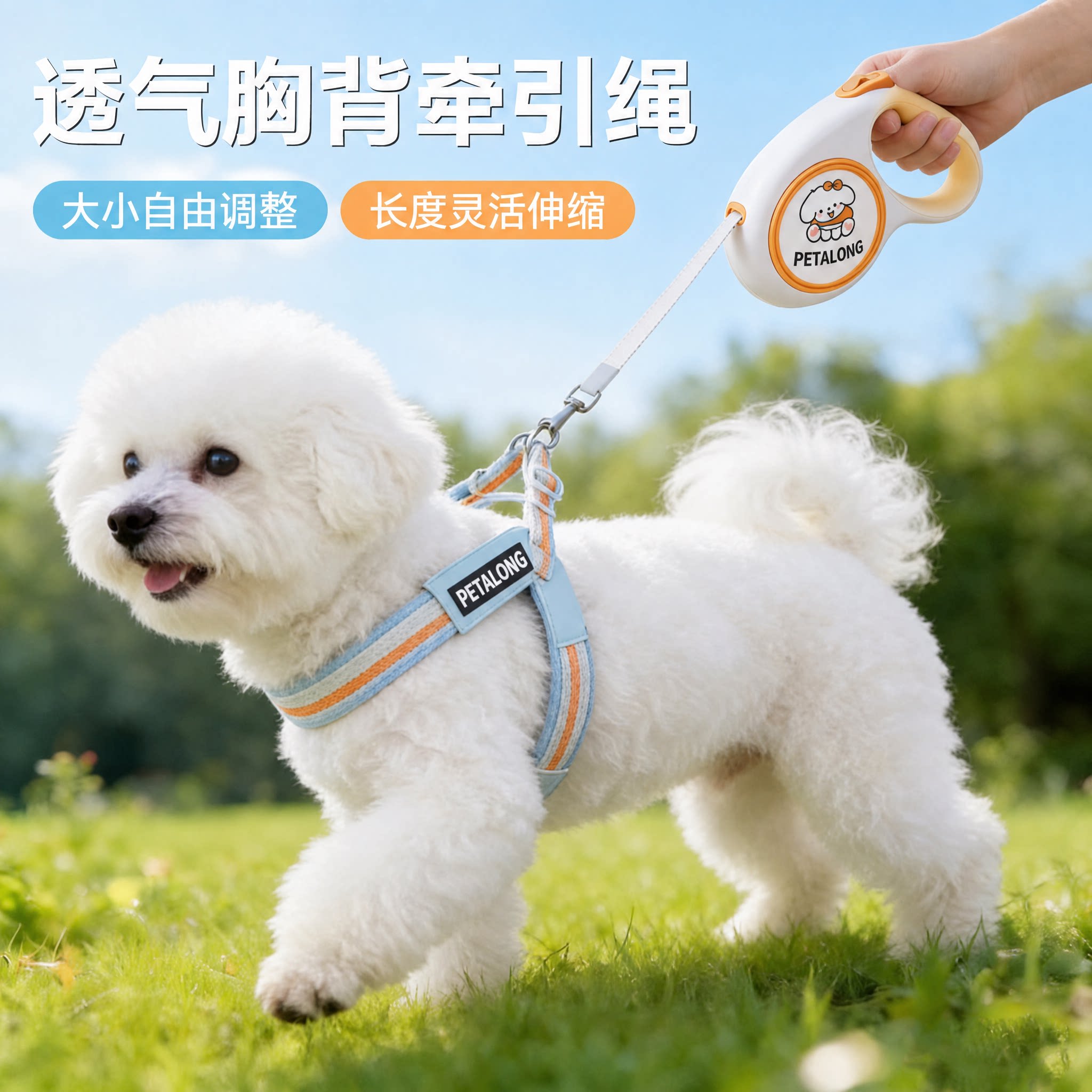 Breathable Dog Harness and Leash Set, Adjustable Length, Anti-Escape Vest for Small Dogs, XS Size