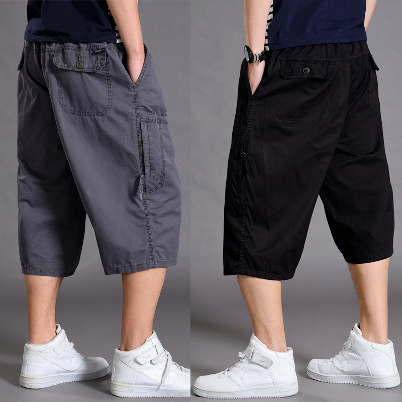 Summer Athletic Capri Pants for Men, Loose Fit Shorts, Plus Size Cargo Style 3/4 Length Trousers