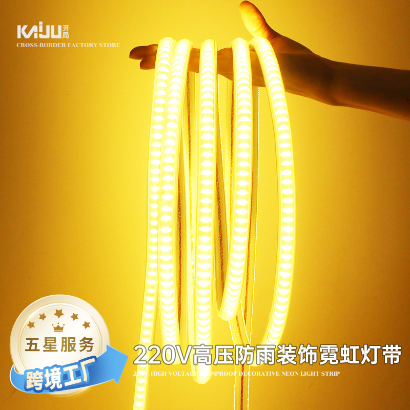 LED Strip Light Outdoor Waterproof High Voltage 220V Ultra-Bright Flexible Neon Strip for Ceilings and Cove Lighting Wholesale