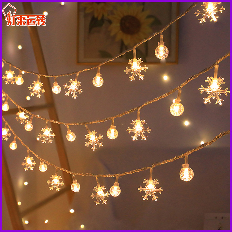 Solar String Lights for Outdoor Camping Tents, Christmas Ambiance Decorative Star Fairy Lights, LED New Year Party Night Lights