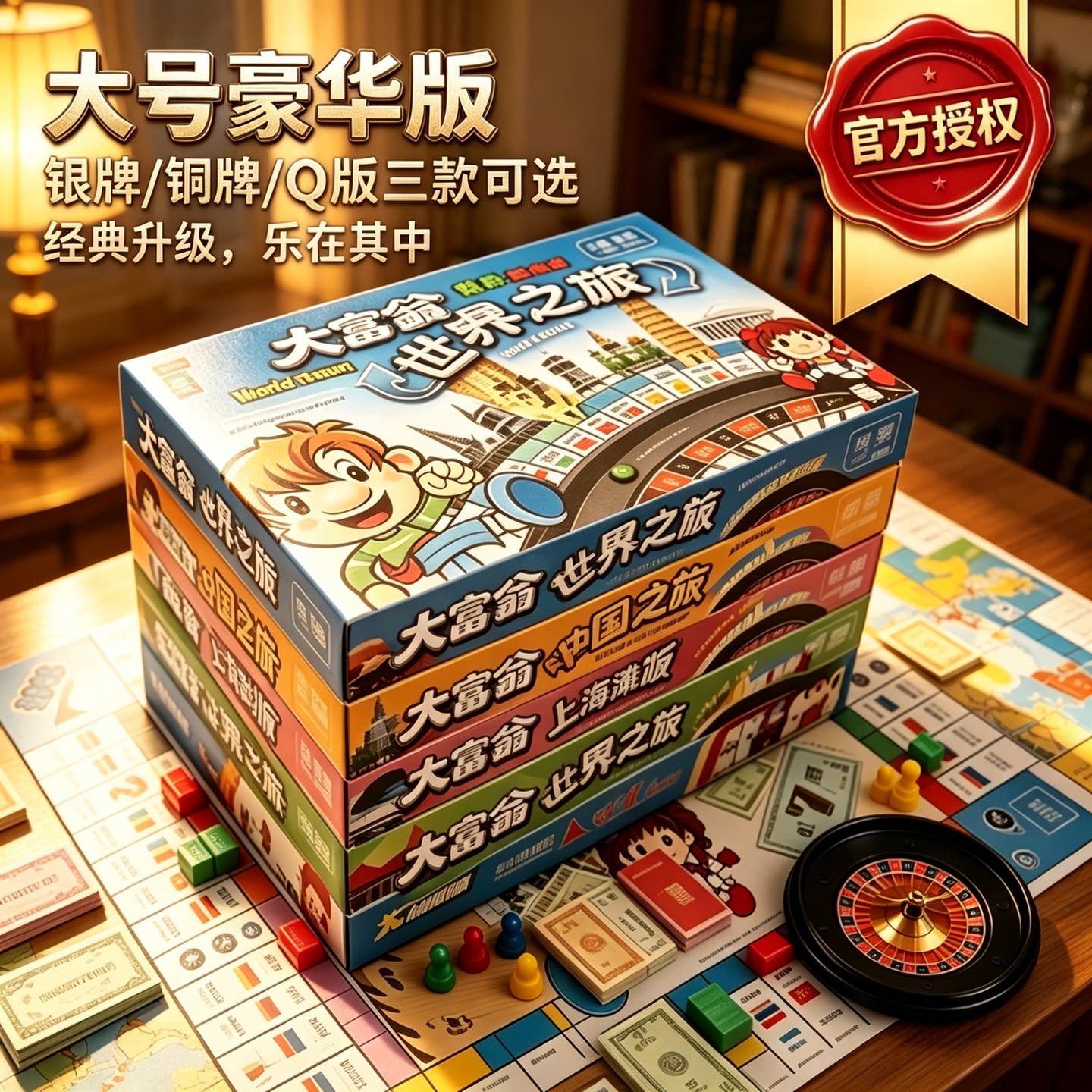 Authentic Monopoly Children's Classic Deluxe Upgraded Edition Adult Board Game Student World Travel Chess Birthday Gift